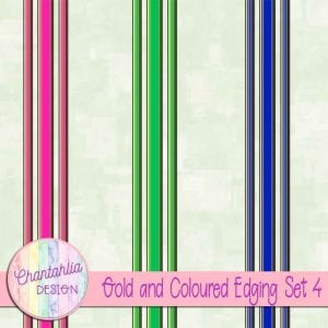 Free Gold and Coloured Edging for Digital Scrapbooking