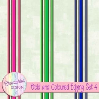 Free gold and colour edging design elements