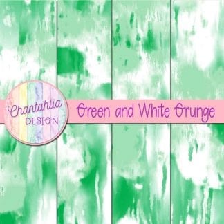 Free green and white grunge digital papers