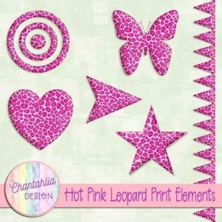 Free design elements in a hot pink leopard print style.