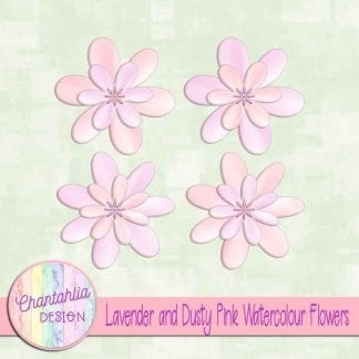 free lavender and dusty pink watercolour flowers