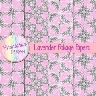 Free lavender digital papers with foliage designs