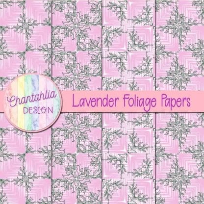 Free lavender digital papers with foliage designs