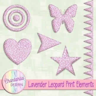 Free design elements in a lavender leopard print style.