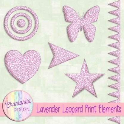 Free design elements in a lavender leopard print style.