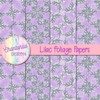 Free lilac digital papers with foliage designs