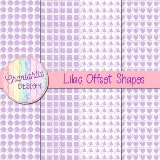 lilac offset shapes digital papers