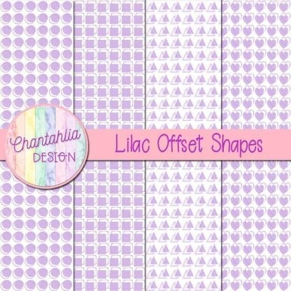 lilac offset shapes digital papers