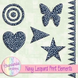 Free design elements in a navy leopard print style.