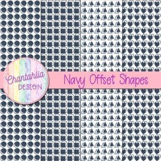 navy offset shapes digital papers