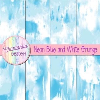 Free neon blue and white grunge digital papers