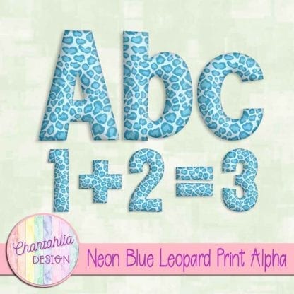 Free neon blue leopard print alpha
