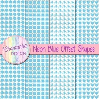 neon blue offset shapes digital papers