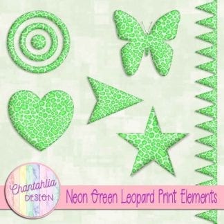 Free design elements in a neon green leopard print style.