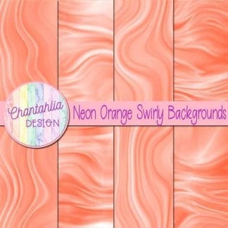 Free neon orange swirly backgrounds digital papers