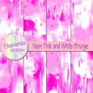 Free neon pink and white grunge digital papers