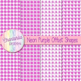 neon purple offset shapes digital papers