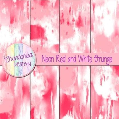 Free neon red and white grunge digital papers