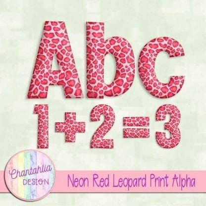 Free neon red leopard print alpha