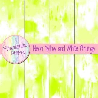 Free neon yellow and white grunge digital papers