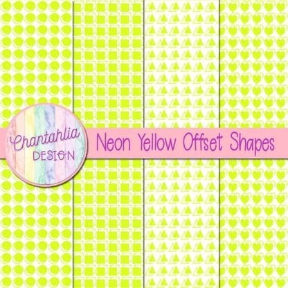 neon yellow offset shapes digital papers