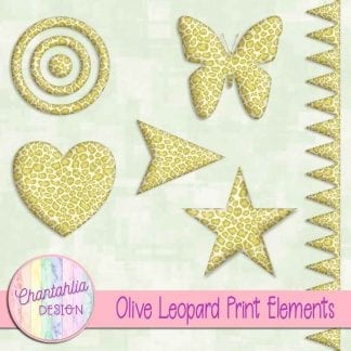 Free design elements in an olive leopard print style.
