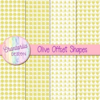 olive offset shapes digital papers
