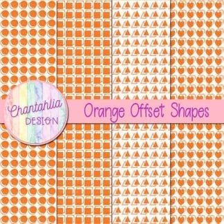 orange offset shapes digital papers