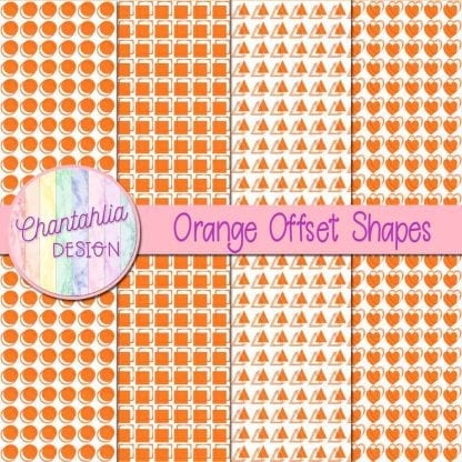 orange offset shapes digital papers