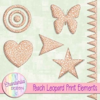 Free design elements in a peach leopard print style.