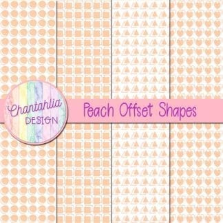 peach offset shapes digital papers