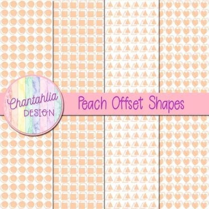 peach offset shapes digital papers