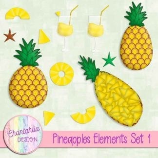 Free design elements in a Pineapples theme.