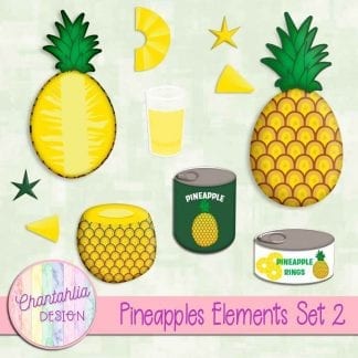 Free design elements in a Pineapples theme.