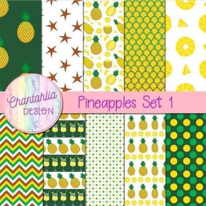 Free digital papers in a Pineapples theme.