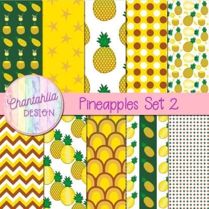 Free digital papers in a Pineapples theme.