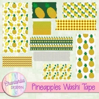 Free washi tape in a Pineapples theme.