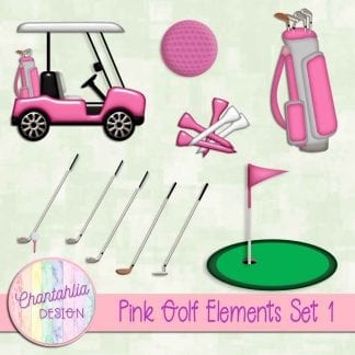 Free design elements in a Pink Golf theme