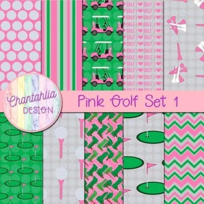 Free digital papers in a Pink Golf theme
