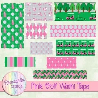 Free washi tape in a Pink Golf theme