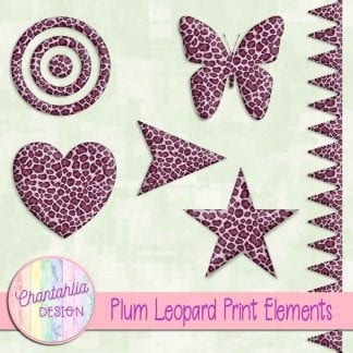 Free design elements in a plum leopard print style.