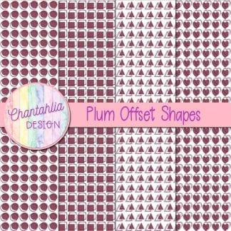 plum offset shapes digital papers