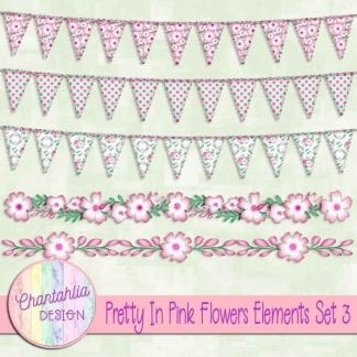 Free design elements in a Pretty in Pink Flowers theme