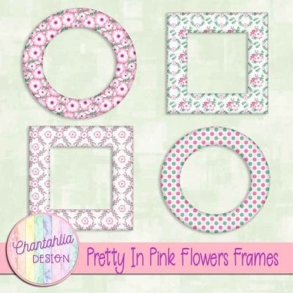 Free digital frames in a Pretty in Pink Flowers theme