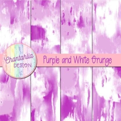 Free purple and white grunge digital papers