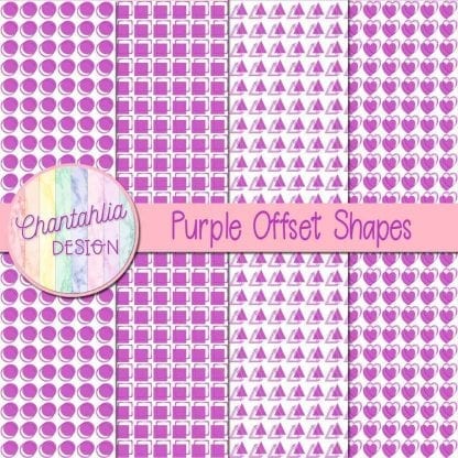 purple offset shapes digital papers