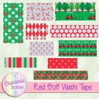 free red golf washi tape