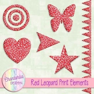 Free design elements in a red leopard print style.