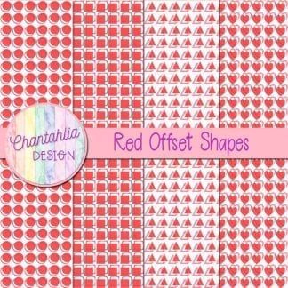 red offset shapes digital papers