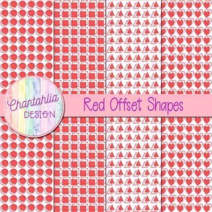 red offset shapes digital papers